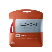 Luxilon Tennissaite Element IR Soft (Haltbarkeit+Armschonung) neonrot 12m Set